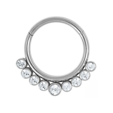 9 Bezel-Set Jewelled Hinged Ring
